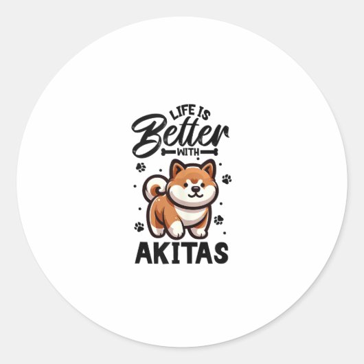 Het beste leven met Akita Ronde Sticker (Voorkant)