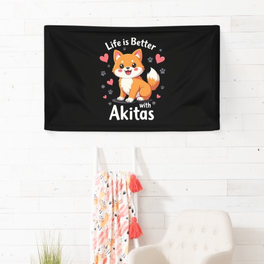 Het beste leven met Akita Tanktop Spandoek (Insitu)
