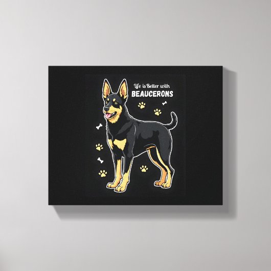 Het beste leven met Beauce Sheepdog Tanktop Canvas Afdruk (Voorkant)