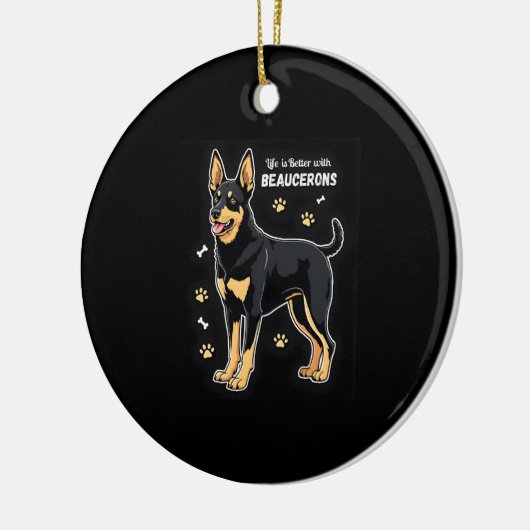 Het beste leven met Beauce Sheepdog Tanktop Keramisch Ornament (Links)