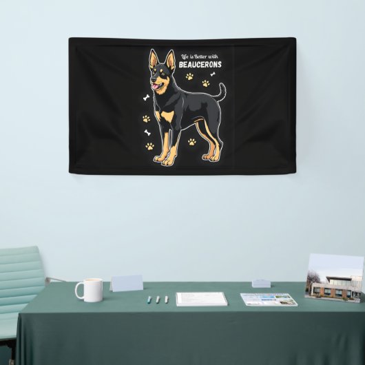 Het beste leven met Beauce Sheepdog Tanktop Spandoek (Beurs)