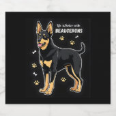 Het beste leven met Beauce Sheepdog Tanktop Sparkling Wijnetiket (Enkel label)