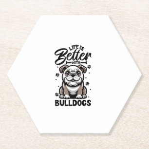 Het beste leven met Bulldog Kartonnen Onderzetters
