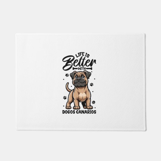 Het beste leven met Dogo Canario Deurmat (Voorkant)