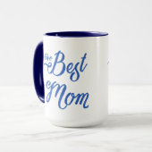 Het beste Mam Modern Blue Text Design Mok (Voorkant links)