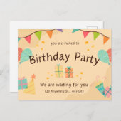 Het beste model voor de verjaardagsuitnodiging  briefkaart (Voorkant / Achterkant)