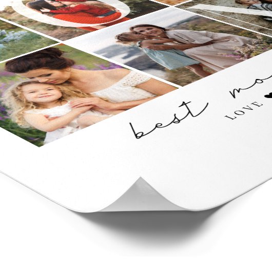 Het beste moderne mama script ooit | 9 Fotorooster Poster (Hoek)