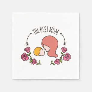 Het beste Moederdag van mama is leuk Napkin Servetten
