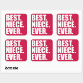 Het beste. Nichtje. Ooit. (roze) Vierkante Sticker (Vel)