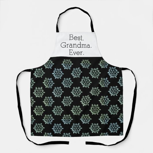 Het beste. Oma. Ooit. Blue Snowflake kerst Schort (Voorkant)