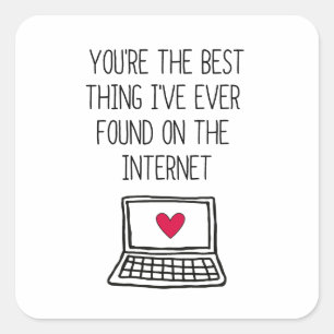 Het beste op internet   Onlinedatering Vierkante Sticker