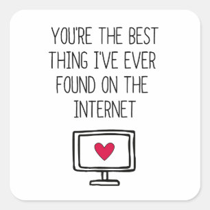 Het beste op internet   Onlinedatering Vierkante Sticker