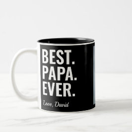 Het beste. Papa. Ooit. Vaderdag Photo Two-Tone Cof Tweekleurige Koffiemok