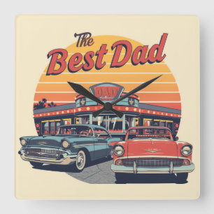 Het beste papa-restaurant vierkante klok
