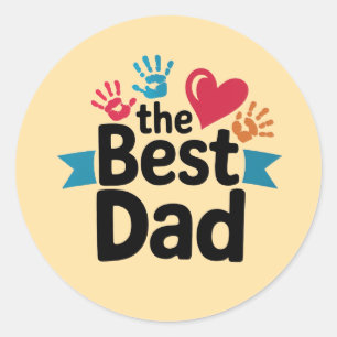 Het beste papa tekstontwerp ronde sticker