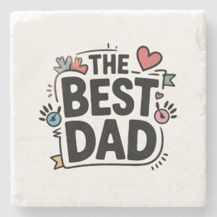 Het beste papa tekstontwerp stenen onderzetter