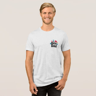 Het beste papa tekstontwerp Tri-Blend shirt
