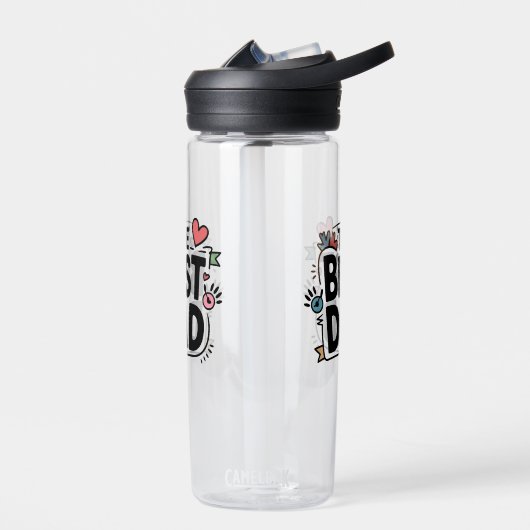 Het beste papa tekstontwerp waterfles (Links)