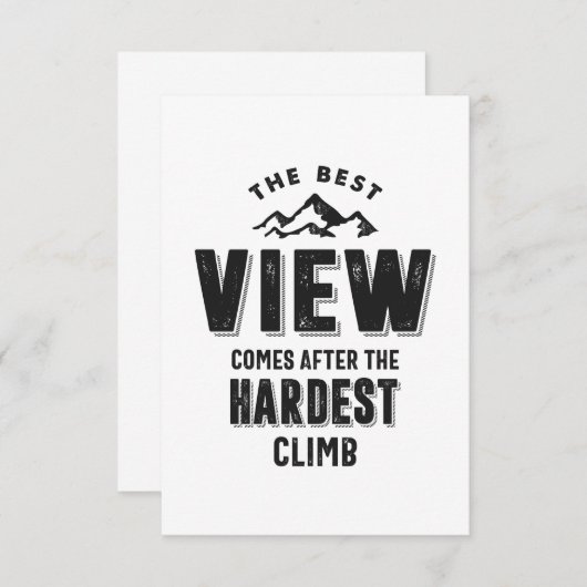 Het beste Uitzicht komt na de moeilijkste klim RSVP Kaartje (Voorkant / Achterkant)