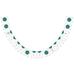 Het beste van Luck. Mandala in aqua Vlaggetjes
