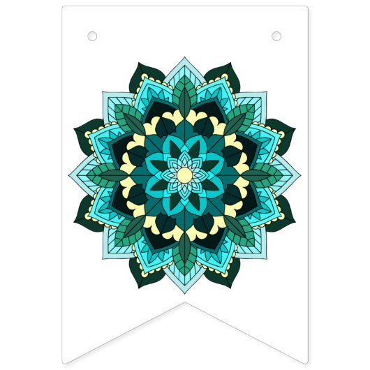 Het beste van Luck. Mandala in aqua Vlaggetjes (Tweede vlag)