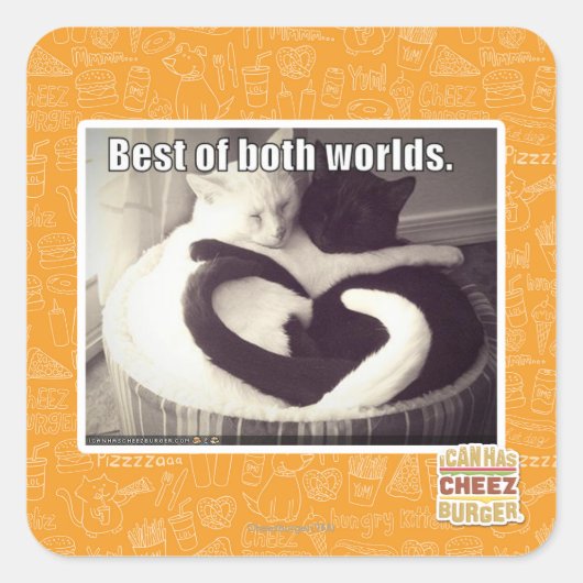 Het beste van twee werelden. vierkante sticker (Voorkant)