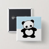 Het beste van vandaag! Kawaii panda Vierkante Button 5,1 Cm (Voorkant /achterkant)