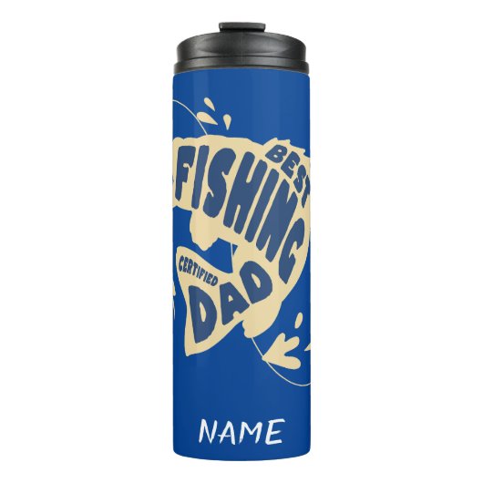 Het beste Vist vader met editable naam Thermosbeker (Voorkant)