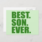 Het beste. Zoon. Ooit. (groen) Briefkaart (Voorkant / Achterkant)