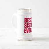 Het beste. Zuster. Ooit. (roze) Bierpul (Voorkant links)