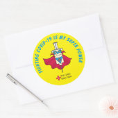 Het bestrijden van COVID is mijn Super Power Vacci Ronde Sticker (Envelop)