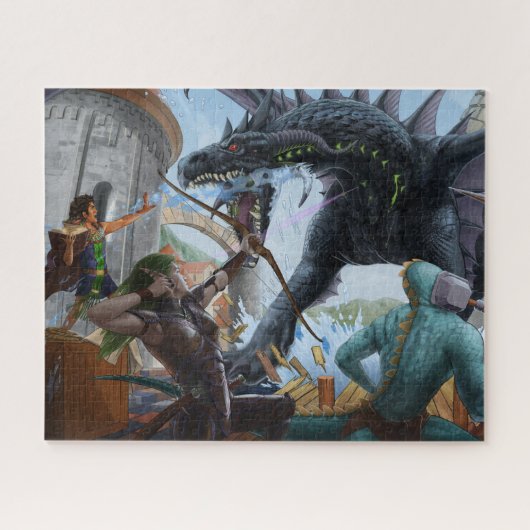 Het bestrijden van de zwarte draak Puzzle 520 pc's Legpuzzel (Horizontaal)