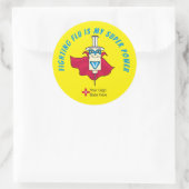 Het bestrijden van griep is mijn Super Power Griep Ronde Sticker (Tas)