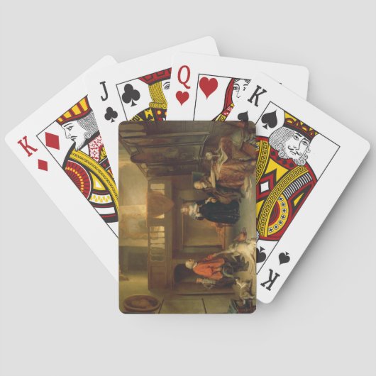 Het betalen van de Band (olie op paneel) Speelkaarten (Achterkant)