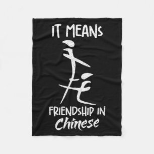 Het betekent vriendschap in het Chinees Funny sarc Fleece Deken