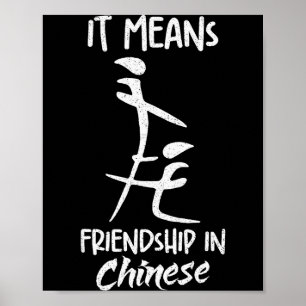 Het betekent vriendschap in het Chinees Funny sarc Poster