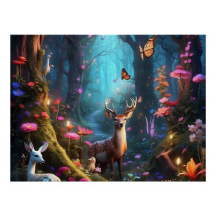 Het betoverde bos een mystieke oase perfect poster