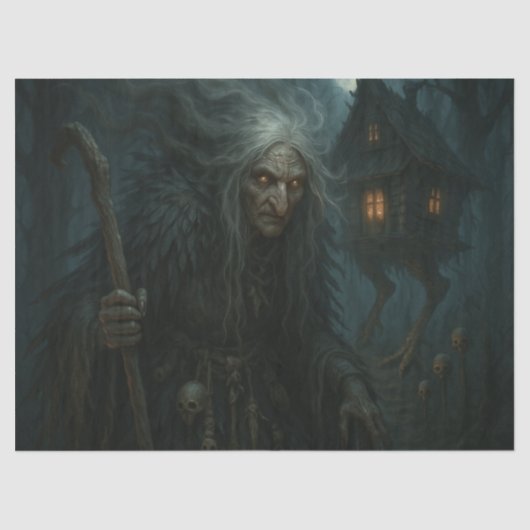 Het betoverde bos van Baba Yaga Tissuepapier (Voorkant)