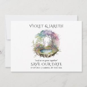 Het betoverde Hout Band Wedding bewaart de Datum Save The Date