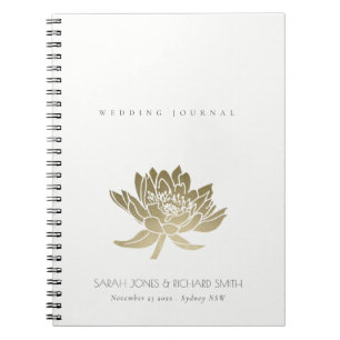 HET BETOVERENDE BLEKE GOUDEN WITTE BLOEMENHUWELIJK NOTITIEBOEK