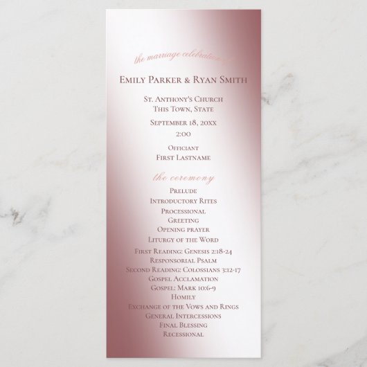 Het betoverende Fairy Tale Castle Wedding Programm Programma (Voorkant)