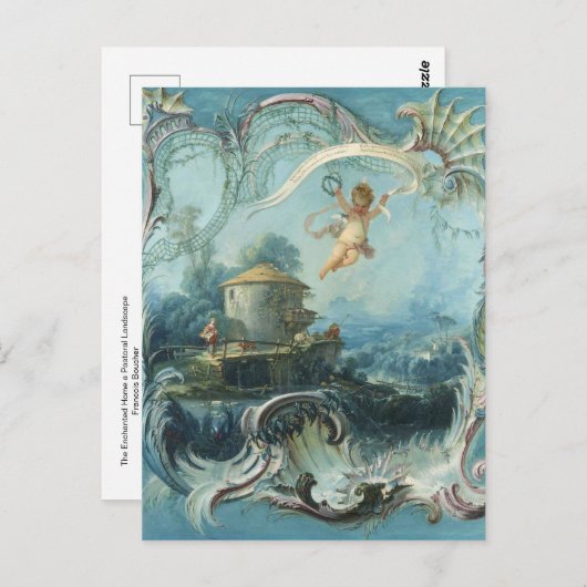 Het betoverende landschap, een pastoraal landschap briefkaart (Voorkant / Achterkant)