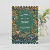 Het betoverende Woodland Forest Green Baby shower Kaart (Staand voorkant)