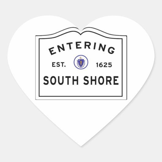 Het betreden van South Shore Boston Massachusetts Hart Sticker (Voorkant)