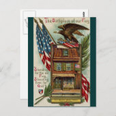 Het Betsey Ross House, Eagle & Flag Briefkaart (Voorkant / Achterkant)