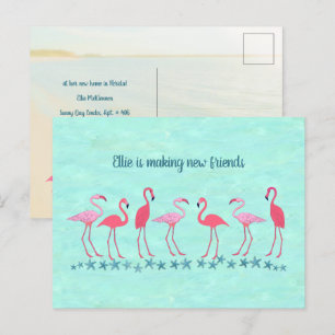 Het bewegen aan het Nieuwe Adres van de Vrienden v Briefkaart