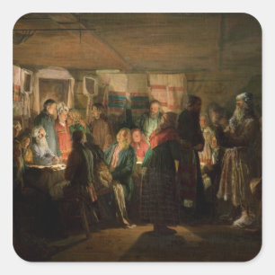 Het bezoek van een Sorcerer aan een paasantievrouw Vierkante Sticker