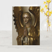 Het bidden Engel - kleur Kaart (Gele Bloem)