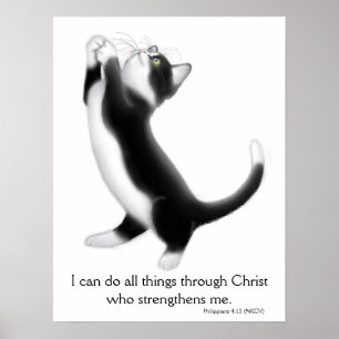 Het bidden het Poster van het 4:13 van Philippians