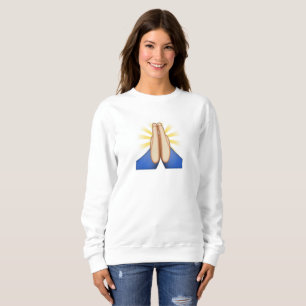 het bidden van emoji womens sweatshirt